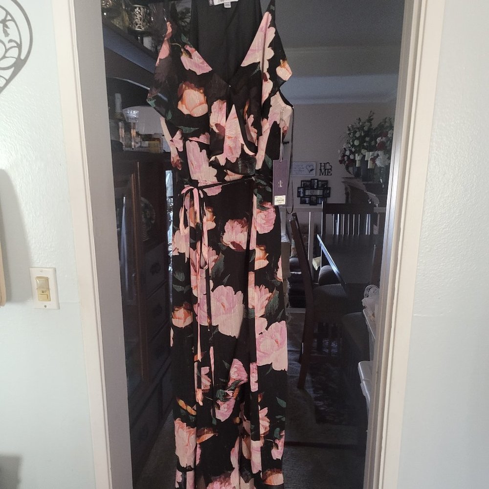 NWT Black Floral Sun Dress 18W